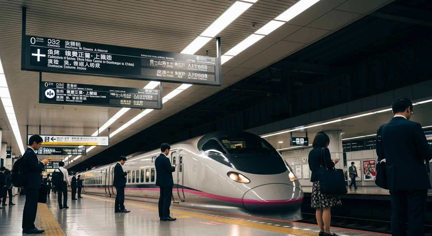新宿駅の複雑な構造や乗り場を案内する、京王新線と京王線の違いをイメージした駅構内風景