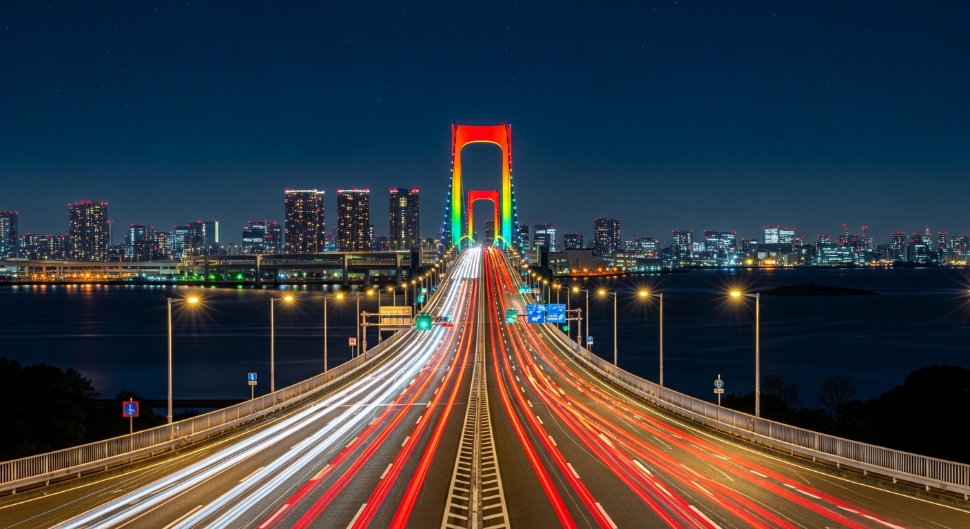夜の東京ドライブ穴場スポット｜東京ゲートブリッジを独り占め