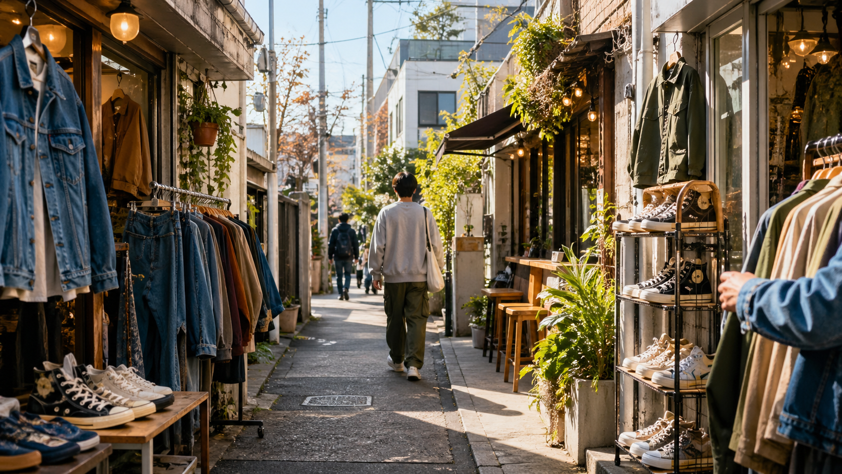 東京の古着屋巡りコースを楽しむ街歩きのイメージ