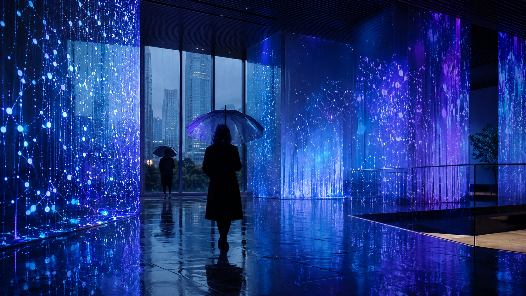 雨の日でも快適に楽しめるチームラボボーダレスの屋内デジタルアート
